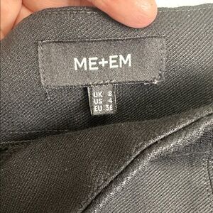 Me+Em Black Slim Pant Side Leg Zip Womens 4 Trousers Career Work‎ Minimalist